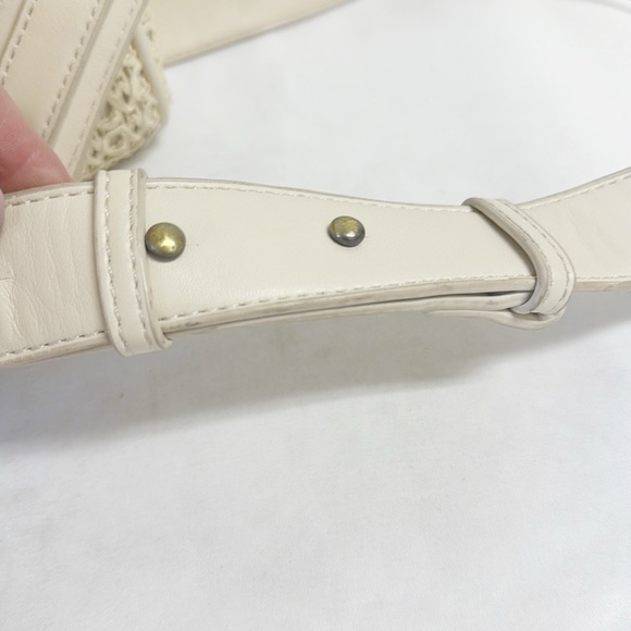 ANTIK KRAFT Cream Braided Crossbody Bag Faux Leather With Adjustable Strap - Picture 9 of 9